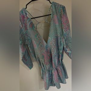 Beach bunny Aztec swim cover up romper